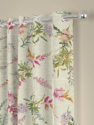 ROSARA HOME Pack of 2 Eyelet Polyester Curtains,Multicolor 2
