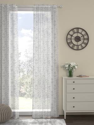 ROSARA HOME Floral  Pack of Single Sheer Curtain,White 1