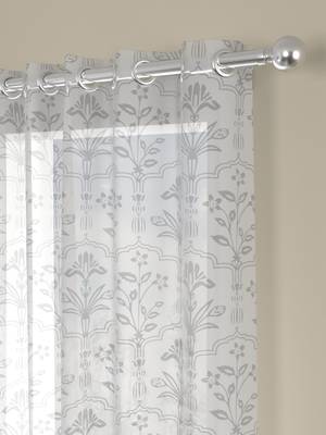 ROSARA HOME Floral  Pack of Single Sheer Curtain,White 2