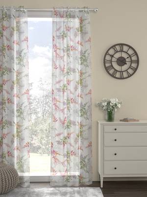 ROSARA HOME Floral  Pack of Single Sheer Curtain,Multicolor 1
