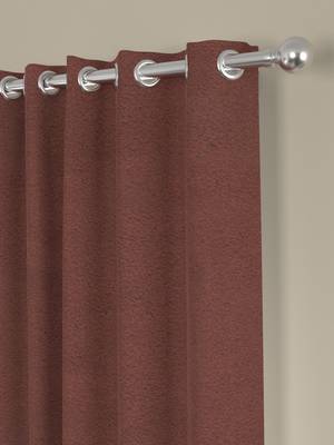 ROSARA HOME Solid  Pack of Single Regular Curtain,Maroon 2