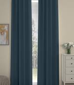 ROSARA HOME Solid  Pack of 2 Regular Curtains,Navy Blue