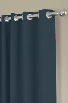 ROSARA HOME Solid  Pack of 2 Regular Curtains,Navy Blue