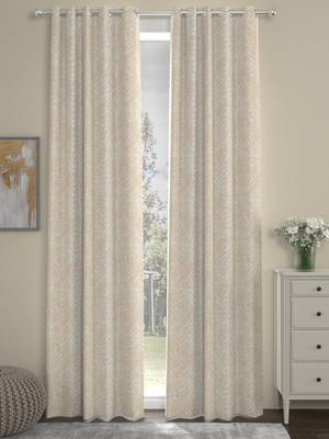 ROSARA HOME chevron  Pack of 2 Regular Curtains,Beige 1