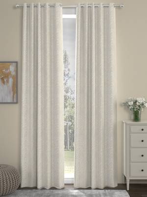 ROSARA HOME chevron  Pack of 2 Regular Curtains,Cream 1