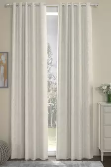 ROSARA HOME chevron  Pack of 2 Regular Curtains,Cream