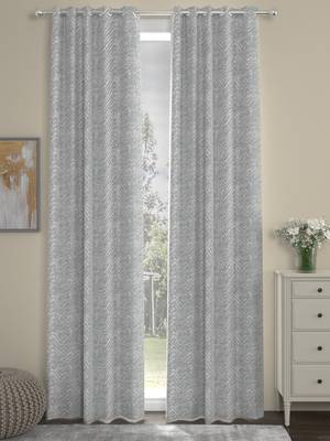 ROSARA HOME chevron  Pack of 2 Regular Curtains,Grey 1