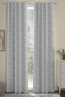 ROSARA HOME chevron  Pack of 2 Regular Curtains,Grey
