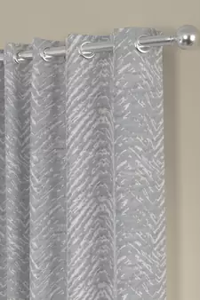 ROSARA HOME chevron  Pack of 2 Regular Curtains,Grey