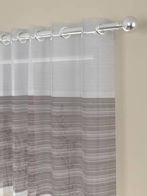 ROSARA HOME Striped  Pack of Single Sheer  Curtain,Brown 2