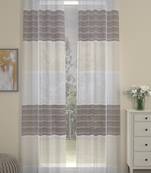 ROSARA HOME Striped  Pack of 2 Sheer  Curtains,Brown