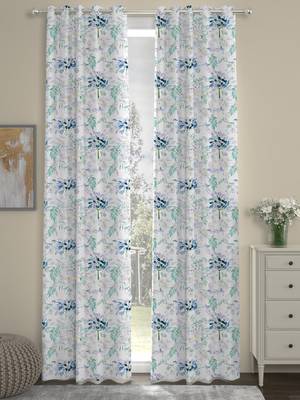 ROSARA HOME Floral  Pack of 2 Regular Curtains,Blue 1
