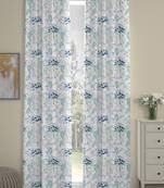 ROSARA HOME Floral  Pack of 2 Regular Curtains,Blue