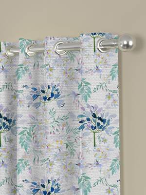ROSARA HOME Floral  Pack of 2 Regular Curtains,Blue 2