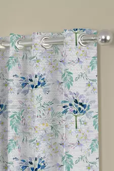ROSARA HOME Floral  Pack of 2 Regular Curtains,Blue