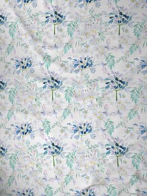 ROSARA HOME Floral  Pack of 2 Regular Curtains,Blue 3