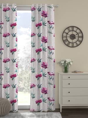 ROSARA HOME Floral  Pack of Single Regular Curtain,Pink 1