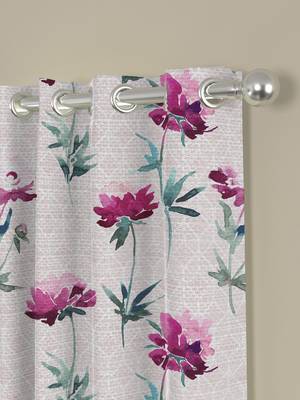 ROSARA HOME Floral  Pack of Single Regular Curtain,Pink 2