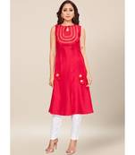Pink silk stitched Sleeveless   Kurti