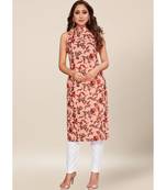 Pink silk stitched Sleeveless   Kurti