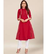 Pink silk stitched quarter sleeve   Kurti
