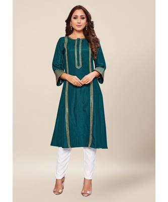 Grey silk stitched quarter sleeve   Kurti 1