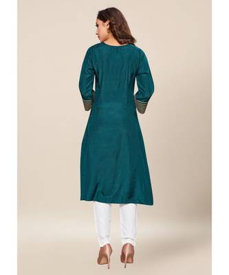Grey silk stitched quarter sleeve   Kurti 2