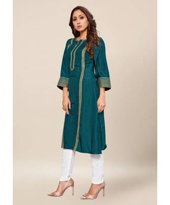 Grey silk stitched quarter sleeve   Kurti 3