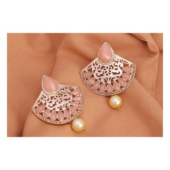 Pink pearl earrings 3