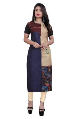 Multicolor printed crepe ethnic-kurtis 1