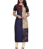 Multicolor printed crepe ethnic-kurtis