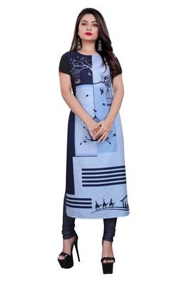 Multicolor printed crepe ethnic-kurtis 1