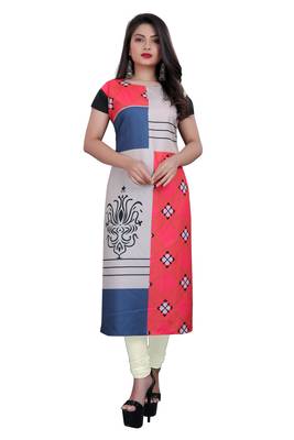 Multicolor printed crepe ethnic-kurtis 1