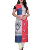 Multicolor printed crepe ethnic-kurtis