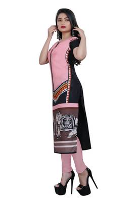 Multicolor printed crepe ethnic-kurtis 4