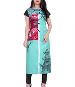 Multicolor printed crepe ethnic-kurtis