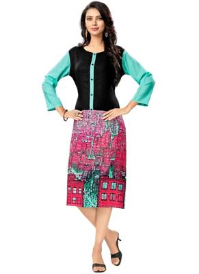 Multicolor printed rayon ethnic-kurtis 1
