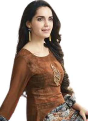 Brown plain crepe ethnic-kurtis 2