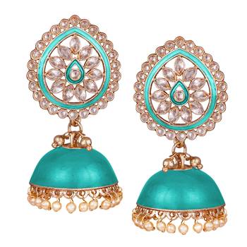 Blue pearl earrings 1