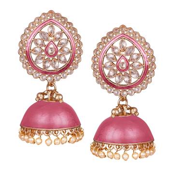 Pink pearl earrings 1
