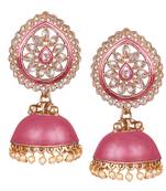 Pink pearl earrings