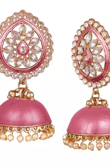 Pink pearl earrings