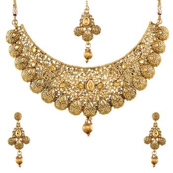 Gold cubic zirconia jewellery-combo 2