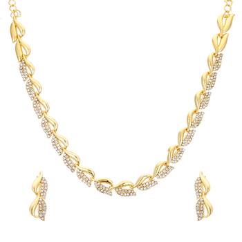 Gold cubic zirconia jewellery-combo 3