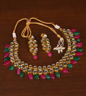 Kundan Embellished Multilayer Stone  Choker FNN200 1