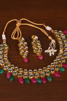 Kundan Embellished Multilayer Stone  Choker FNN200