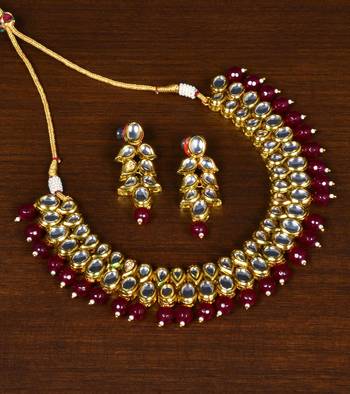 Kundan Embellished Multilayer Stone  Choker FNN202 1