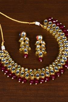 Kundan Embellished Multilayer Stone  Choker FNN202