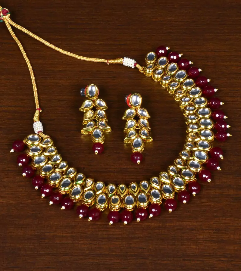 Kundan Embellished Multilayer Stone  Choker FNN202