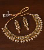 Kundan Embellished Multilayer Pearl Choker FNN205